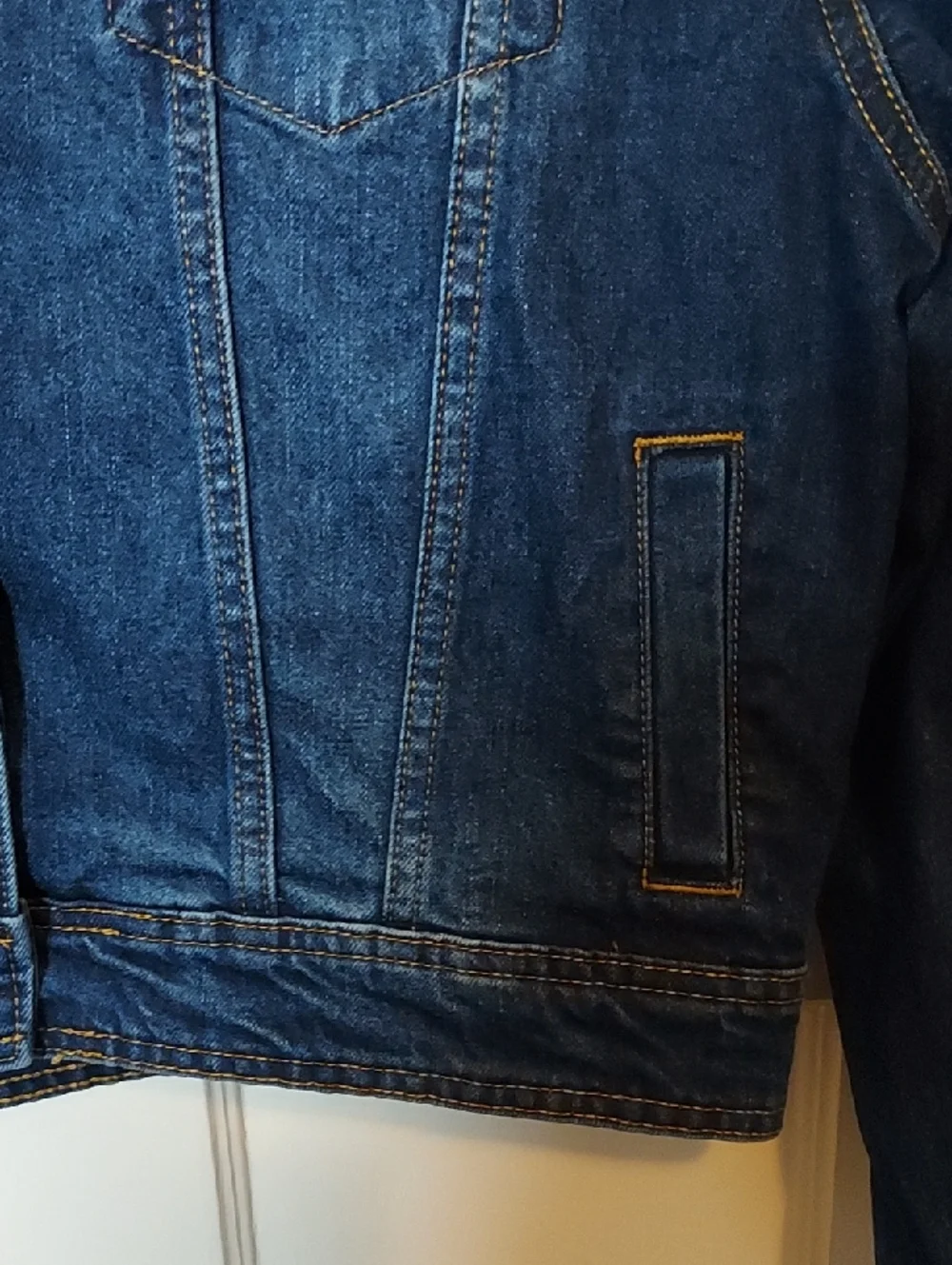 Maje Denim Jacket With Crochet Hook Finishes Size 40 US Sz Large - Picture 11 of 16